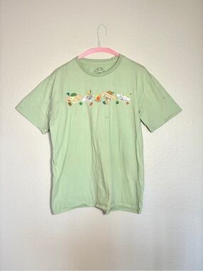 RARE 100% Organic Cotton Cinamoroll Camping Embroidered Mint Green T-Shirt Y2K